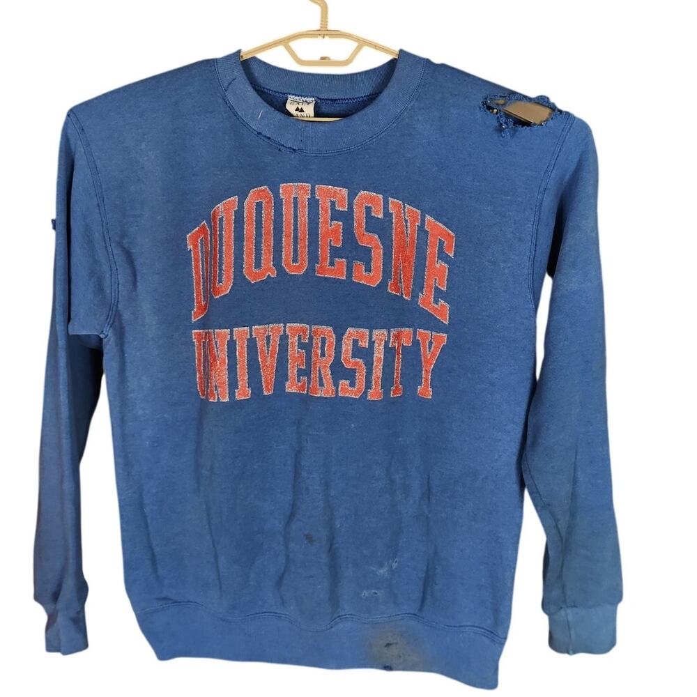 Vintage 90s Distressed Duquesne Crewneck Men's Large